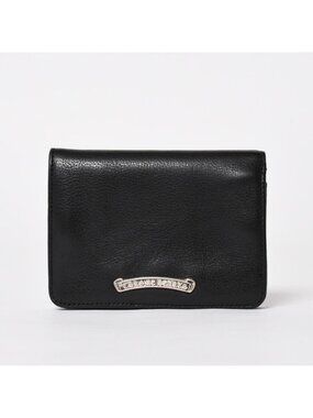 Chrome Hearts Wallet Joey Bifold Dagger Zip Scroll Label Black
